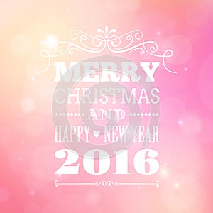 Merry christmas and happy new year 2016 poster