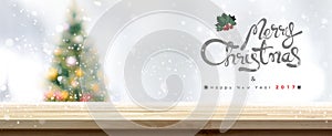 Merry Christmas and Happy New Year 2017 table top background
