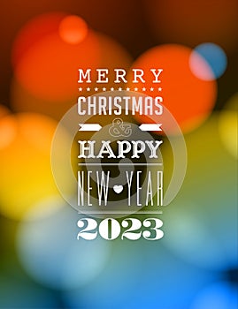 Merry Christmas and Happy New Year 2023 Greeting Card. For your print and web messages.