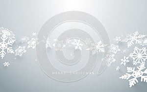 Merry Christmas and Happy new year. Abstract snowflakes on white background