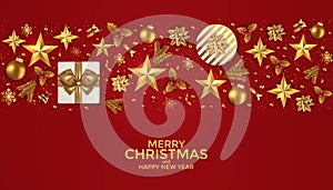 Merry Christmas and Happy New Year background