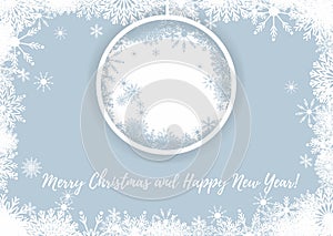 Merry Christmas and Happy New Year background and greeting card