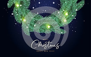 Merry Christmas and Happy New Year background, greeting card, Sale poster, holiday cover.