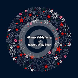 Merry Christmas and Happy New Year Background, vector