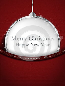 Merry Christmas Happy New Year Ball Silver in Red Jeans Pocket photo