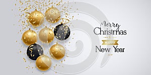 Merry Christmas and Happy New Year banner. photo