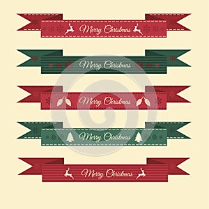 Merry Christmas Happy NEW Year Banner stock illustration collection