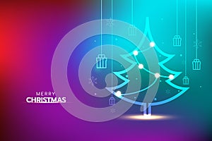 Merry Christmas and Happy New Year banner vector.