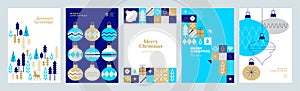 Merry Christmas and Happy New Year business greeting card template