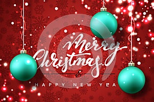 Merry Christmas and Happy New Year card design.