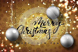 Merry Christmas and Happy New Year card design.