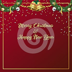 Merry christmas and happy new year celebration background for promotion and advertising