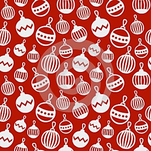 Merry Christmas and Happy New Year 2017. Christmas season hand drawn seamless pattern. Vector illustration. Doodle style