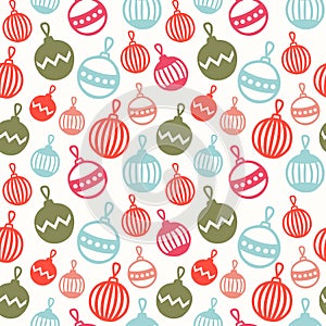 Merry Christmas and Happy New Year 2017. Christmas season hand drawn seamless pattern. Vector illustration. Doodle style