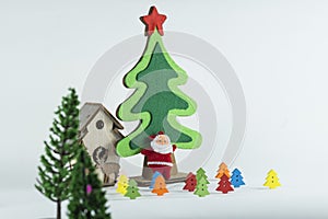 Merry Christmas and Happy New Year,Christmas tree Simulate on whit background