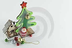 Merry Christmas and Happy New Year,Christmas tree Simulate on whit background