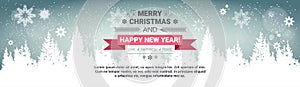 Merry Christmas And Happy New Year Concept Winter Holidays Greeting Card Over Transparent Forest Background