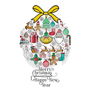 Merry Christmas and Happy New Year Cool Vector Background