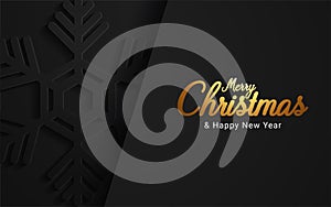 Merry christmas and happy new year on dark background