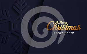 Merry christmas and happy new year on dark background