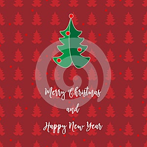 Merry Christmas and Happy New Year design greeting card