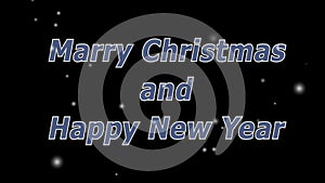 Merry Christmas and Happy New Year design words letters on black background