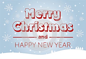Merry Christmas and Happy new year Everyone, Vintage Background With Typography and Elements