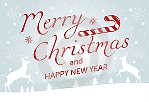 Merry Christmas and Happy new year Everyone, Vintage Background With Typography and Elements