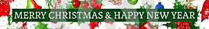 A Merry Christmas & Happy New Year extra wide banner