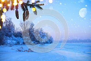 Merry christmas and happy new year: greeting background.Winter