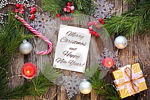 Merry Christmas and Happy New Year Greeting Card