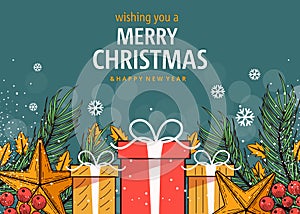 Merry Christmas & Happy New Year Greeting Card