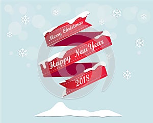 Merry Christmas and Happy New Year Greeting Card Background Illustration Vector