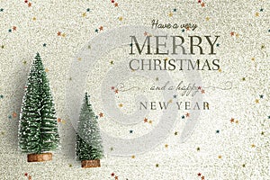 Merry Christmas and Happy New Year greeting card mockup