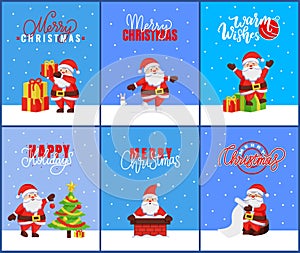 Merry Christmas and Happy New Year Greeting Cards