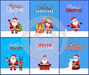 Merry Christmas and Happy New Year Greeting Cards