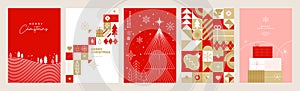 Merry Christmas and Happy New Year greeting cards