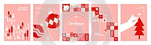 Merry Christmas and Happy New Year greeting cards