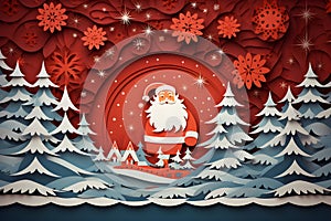 Merry Christmas and Happy New Year greeting cards set - modern flat illustrations concept of Santa Claus and Winter Holiday