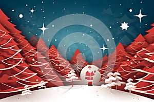 Merry Christmas and Happy New Year greeting cards set - modern flat illustrations concept of Santa Claus and Winter Holiday