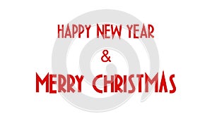 Merry christmas and Happy New Year hand lettering calligraphy isolated on white background.