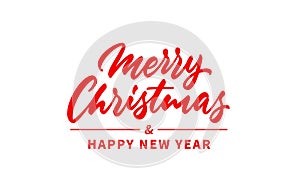 Merry Christmas and Happy New Year handwritten text photo