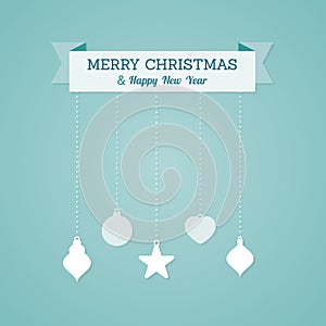 Merry Christmas and Happy New Year. Happy holidays. Nordic style. Christmas background inspiration. Vector illustration, flat