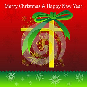 Merry Christmas and Happy new year holiday card wi
