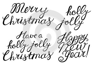 Merry, Christmas, Happy New Year, holly jolly celebration quote