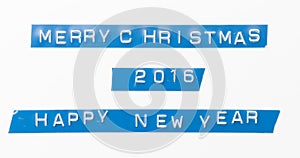 Merry Christmas Happy New Year 2016 Label Tape