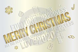 Merry christmas and happy new year. Merry christmas banner in paper style. Wishes every success, happiness, joy, best of ever