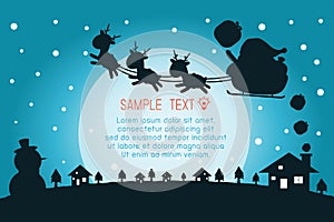 Merry Christmas, Happy new year, Merry Christmas design with wide copy space, Santa Claus,card, background card greeting,