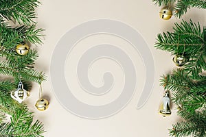 Merry Christmas and Happy New Year. Neutral background