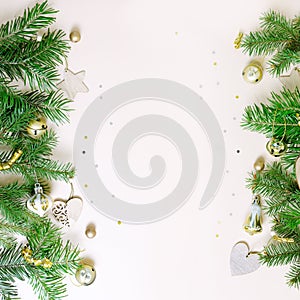 Merry Christmas and Happy New Year. Neutral background